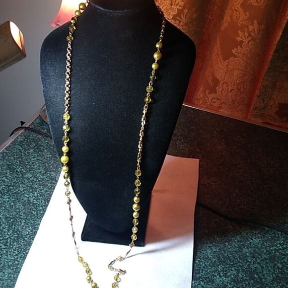 NWT Cookie Lee Beaded Multiple Gold Tone Metal styles chain Necklace - Picture 1 of 11